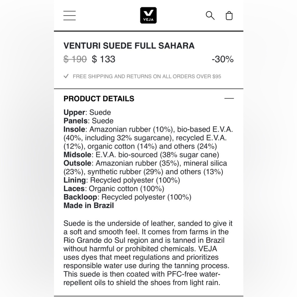 VEJA VENTURI SUEDE FULL SAHARA - Picture 12 of 12